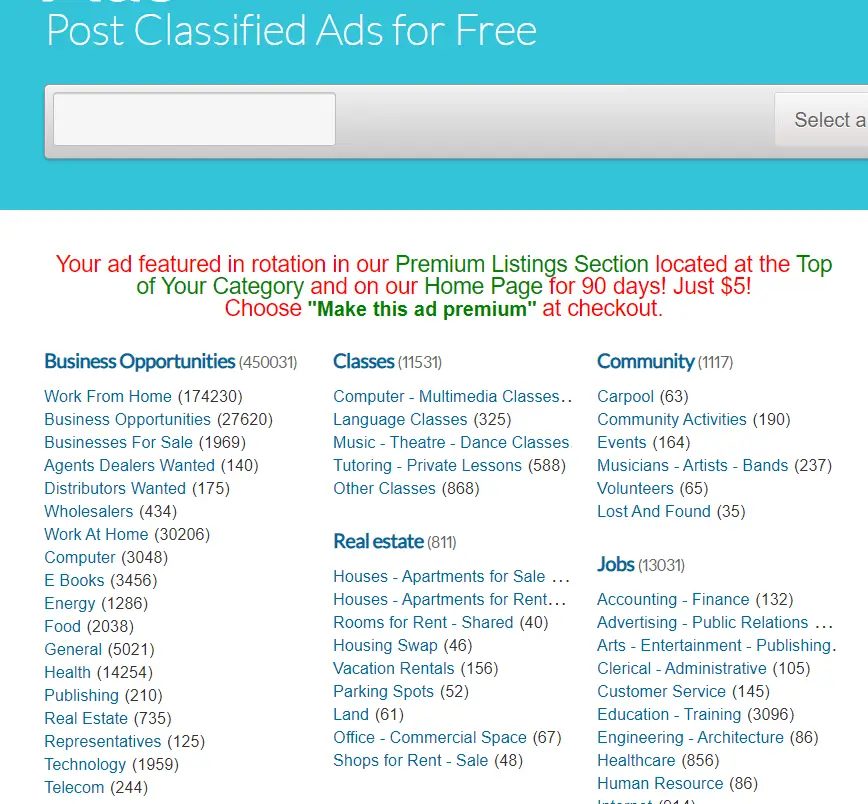 free classified ad forum