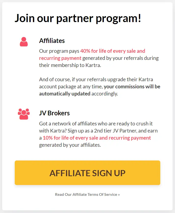 Kartra Payouts for Affiliates