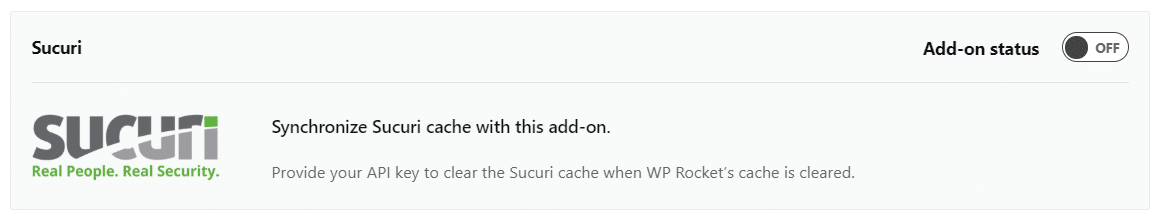 Sucuri in WP Rocket