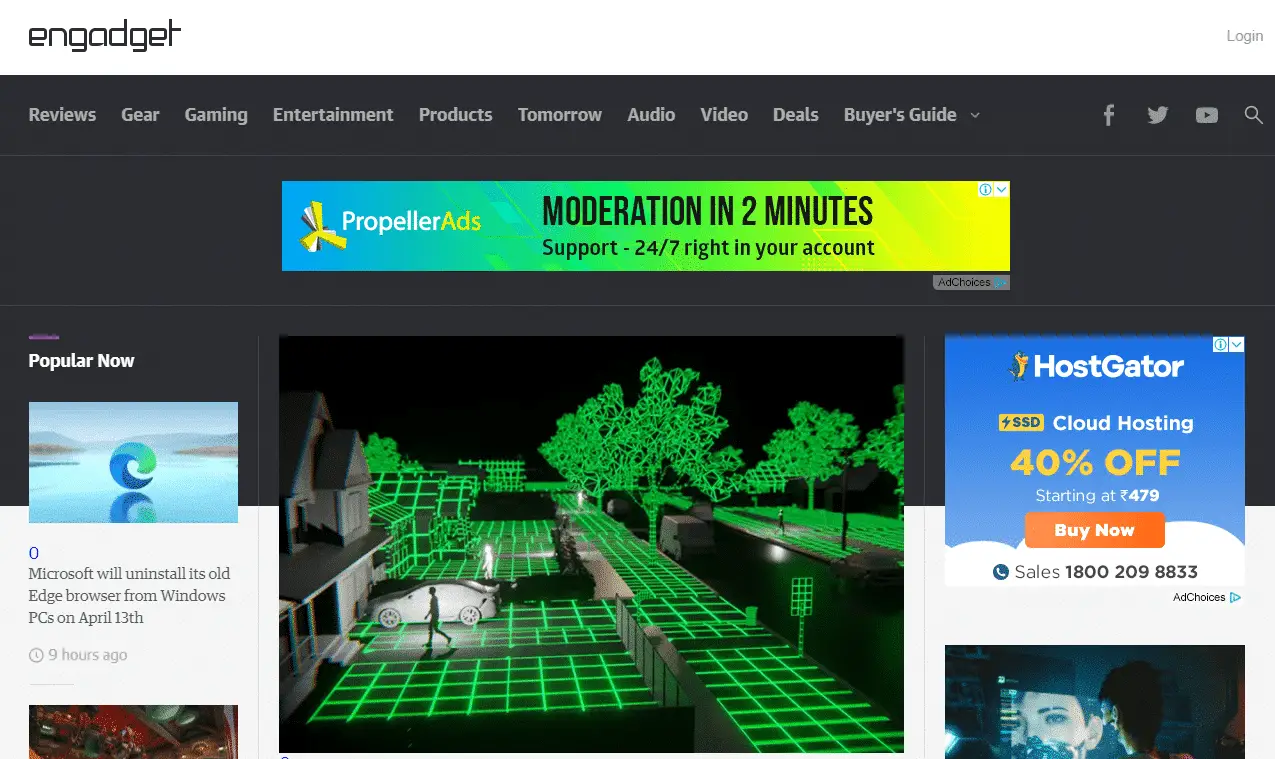 Engadget Website Homepage