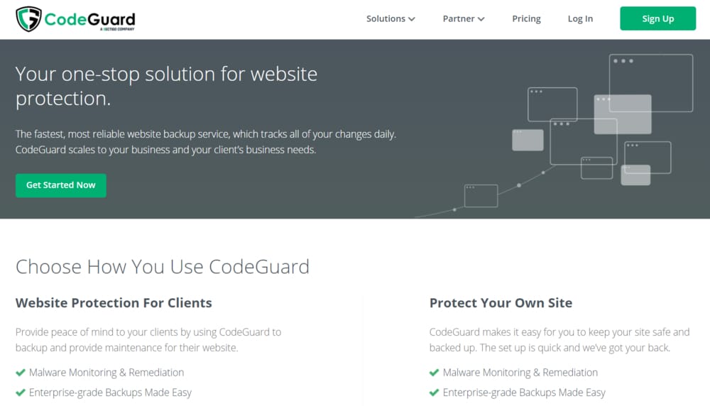 CodeGuard Backup Homepage