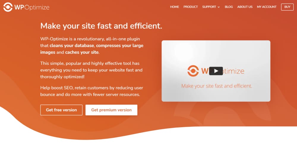WP-Optimize Homepage