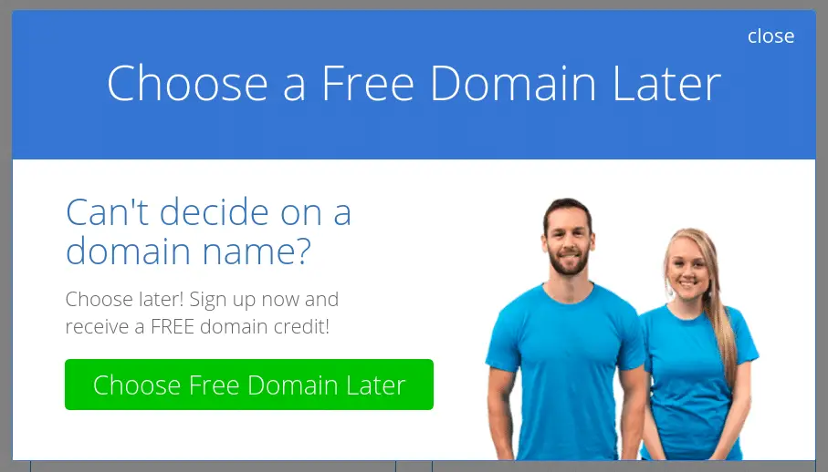 Bluehost Choose Domain Later