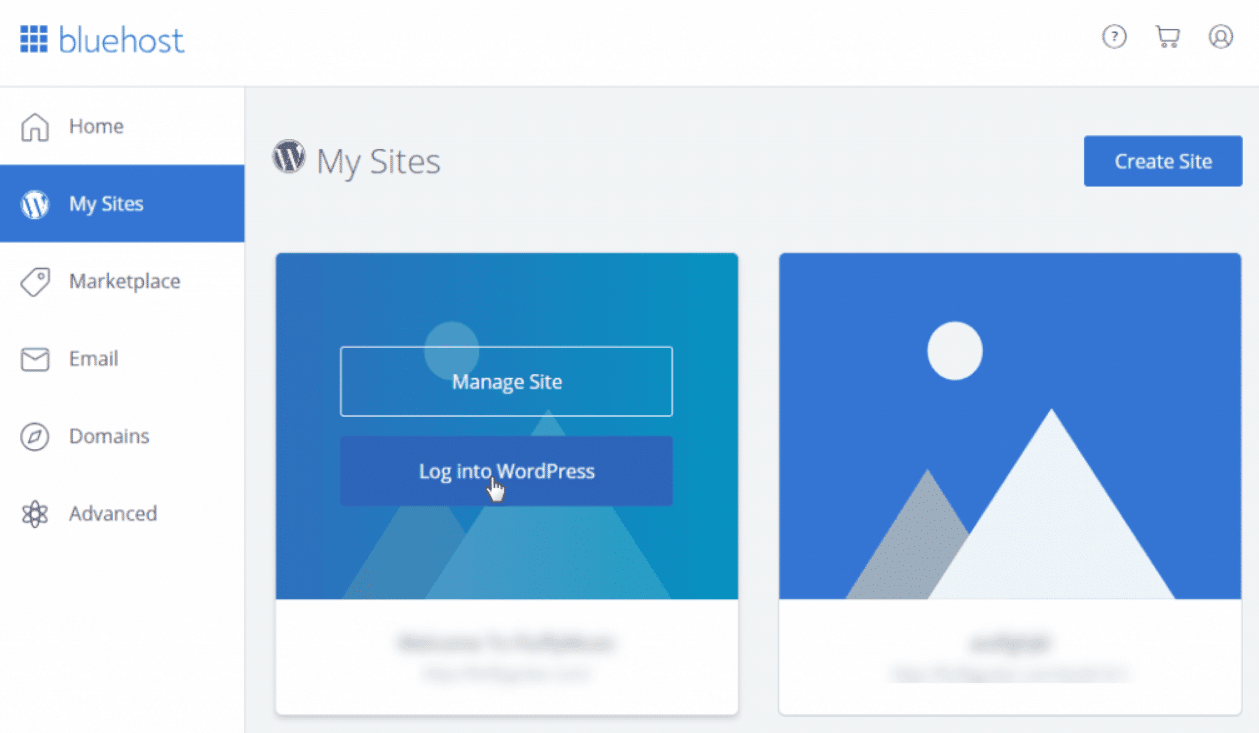 Bluehost Dashboard