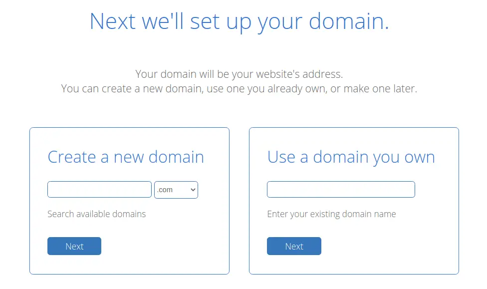Select a Bluehost Domain Name