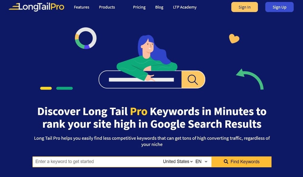 Long Tail Pro Homepage