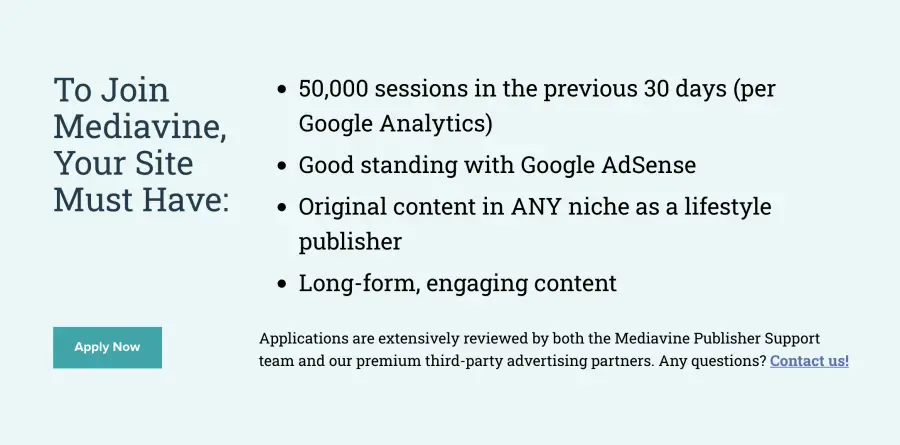 Mediavine-requirements