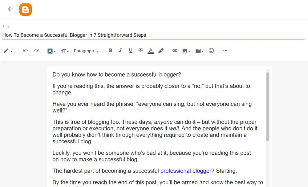Blogspot Blog Post Editor