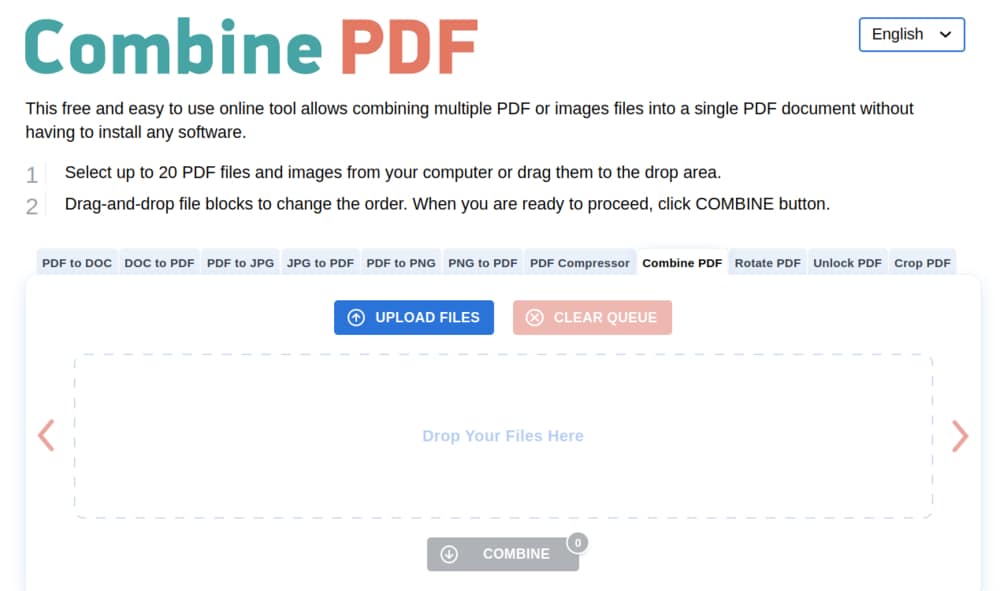 Combine PDF merger