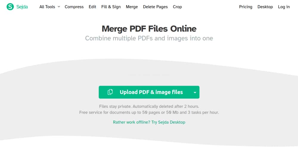 Sejda PDF Merger Tool