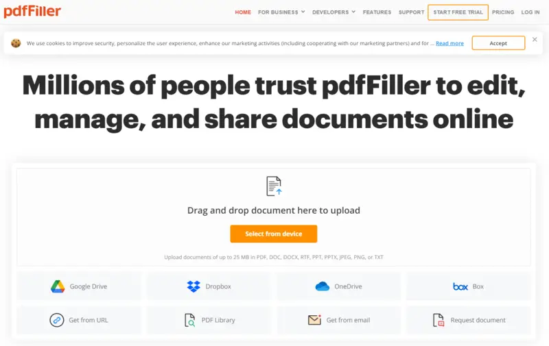 pdfFiller PDF Management Tool