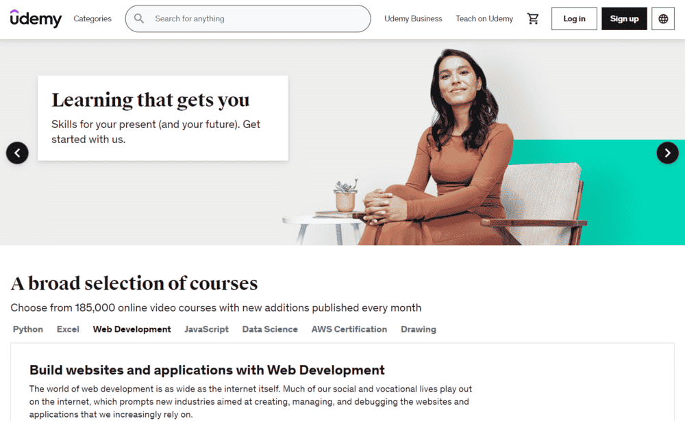 Udemy Homepage