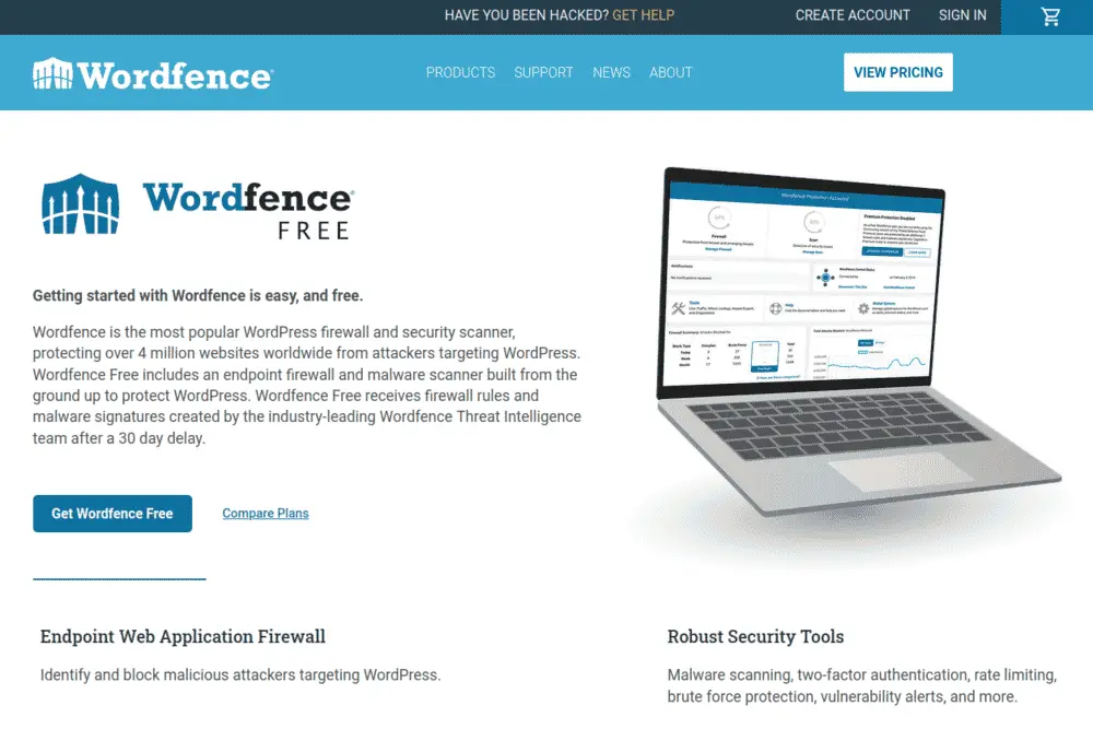 Wordfence Security Homepage