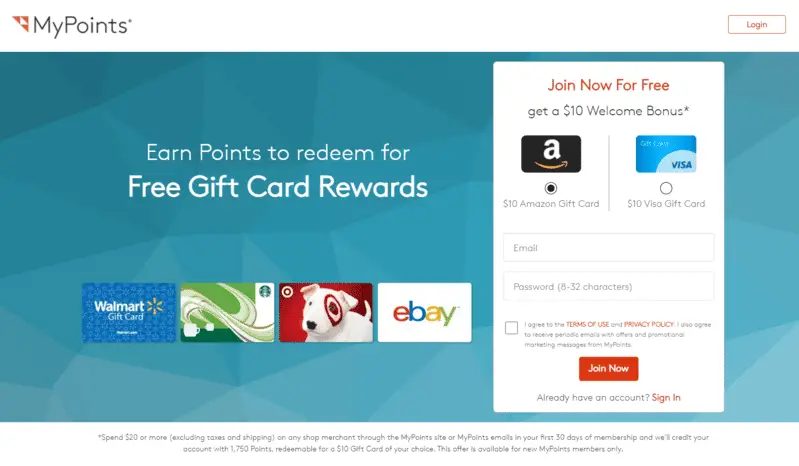 MyPoints Free Gift Card Rewards