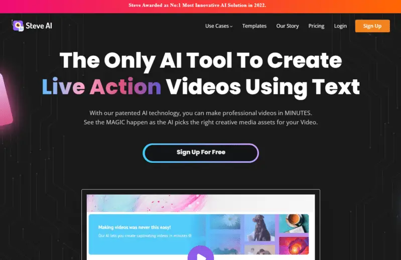 Steve.AI Video Creation Tool