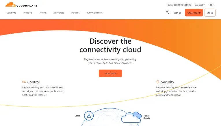 cloudflare landing page